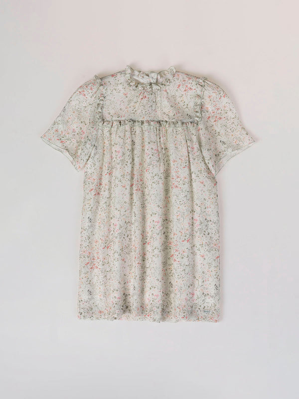 LIGHT GREEN FANTASY BAMBOO PRINT DRESS