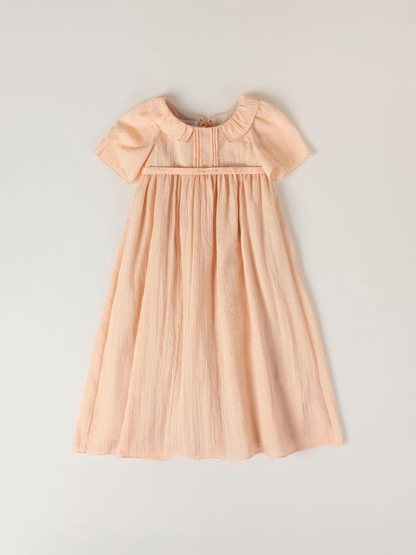 VESTIDO MAXI MANGAS BORDADAS ROSA