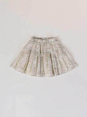 BAMBULA SKIRT WITH CREAM FLOWERS PRINT
