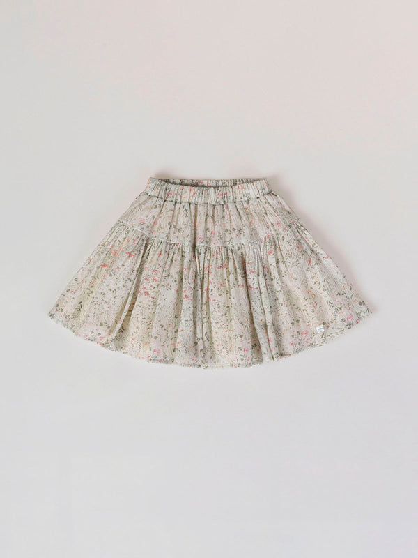 BAMBULA SKIRT WITH CREAM FLOWERS PRINT