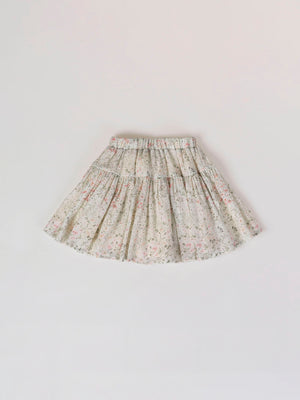 BAMBULA SKIRT WITH CREAM FLOWERS PRINT