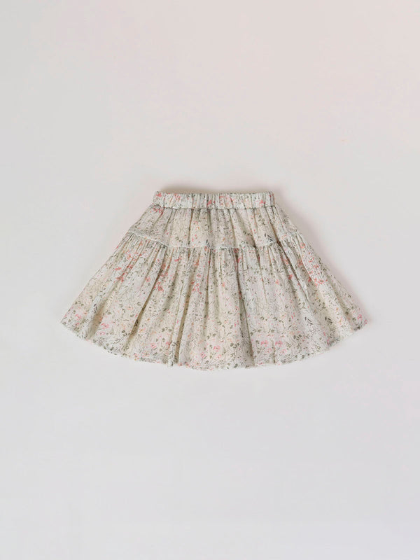 BAMBULA SKIRT WITH CREAM FLOWERS PRINT