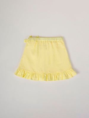 YELLOW RUFFLED PLUMETI SKIRT