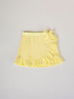 YELLOW RUFFLED PLUMETI SKIRT