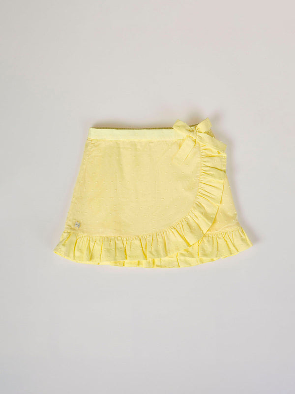 YELLOW RUFFLED PLUMETI SKIRT