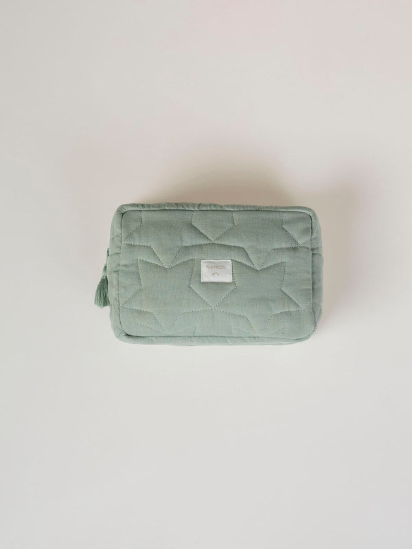 SMALL TOILETRY BAG LIGHT GREEN STARS