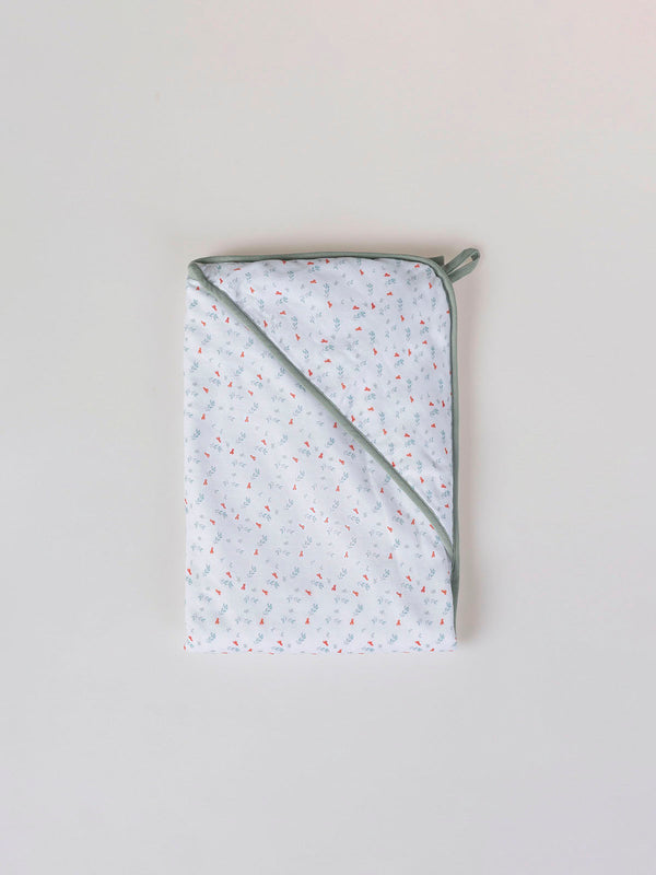 LIGHT GREEN TWIG PRINT CAPE TOWEL