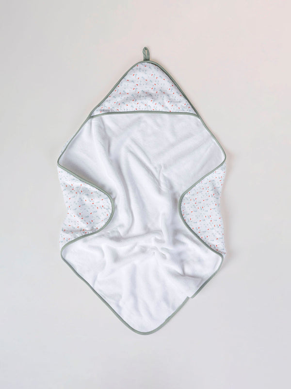 LIGHT GREEN TWIG PRINT CAPE TOWEL