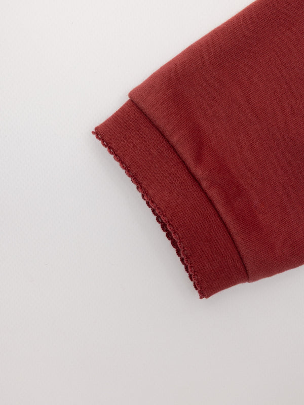 SUDADERA FELPA CAPUCHA FLORES GRANATE