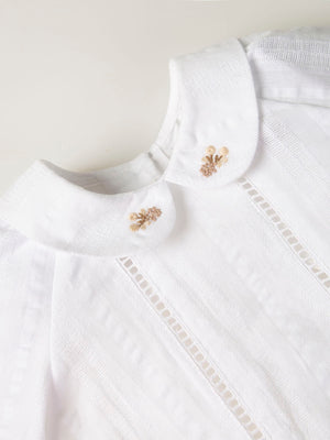 BLUSA ESTRUCTURA CUELLO SATÉN BLANCO ROTO