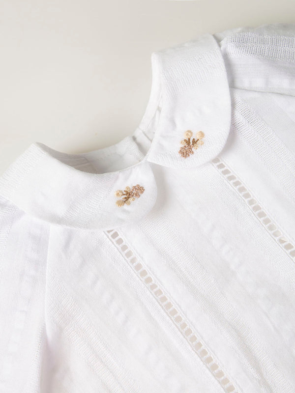 BLUSA ESTRUCTURA CUELLO SATÉN BLANCO ROTO