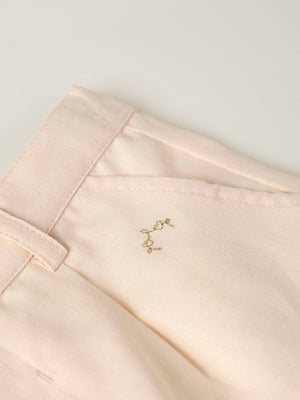 BEIGE COTTON LINEN SHORTS