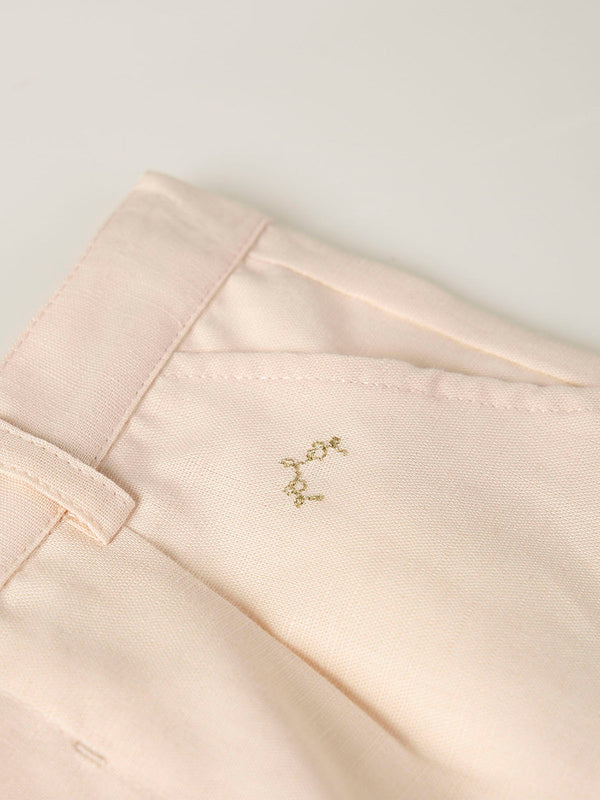 BEIGE COTTON LINEN SHORTS