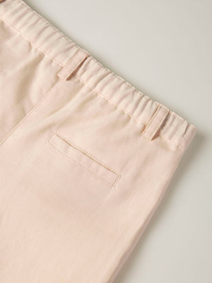 BEIGE COTTON LINEN SHORTS