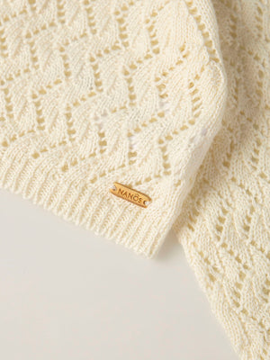 IVORY OPENWORK KNITTED JACKET