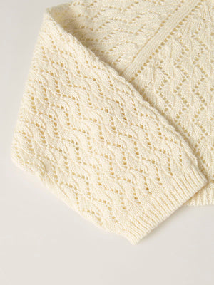 IVORY OPENWORK KNITTED JACKET