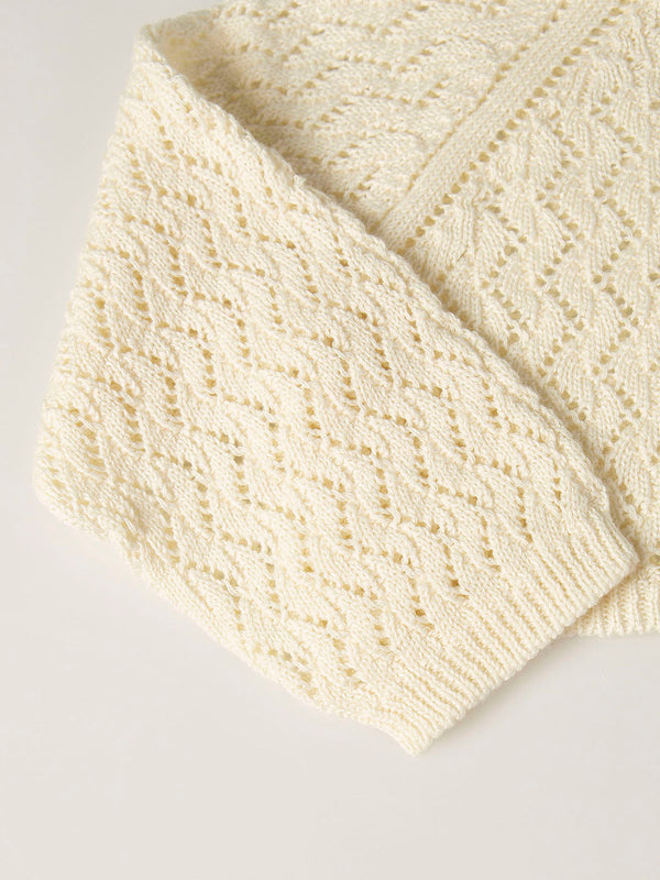 IVORY OPENWORK KNITTED JACKET