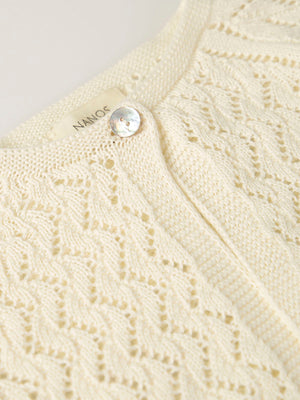 IVORY OPENWORK KNITTED JACKET