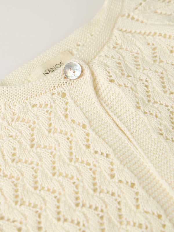 IVORY OPENWORK KNITTED JACKET