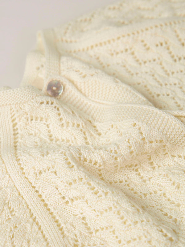IVORY OPENWORK KNITTED JACKET