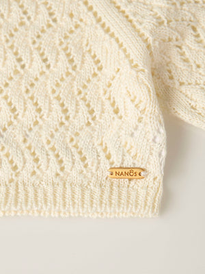 IVORY OPENWORK KNITTED JACKET