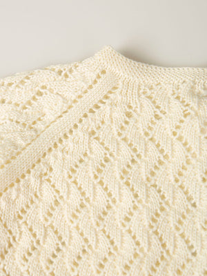 IVORY OPENWORK KNITTED JACKET