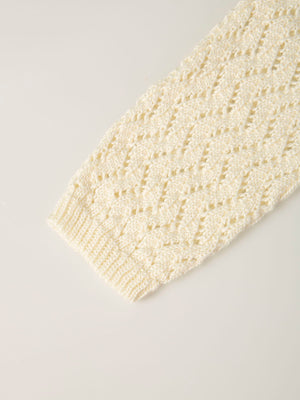 IVORY OPENWORK KNITTED JACKET