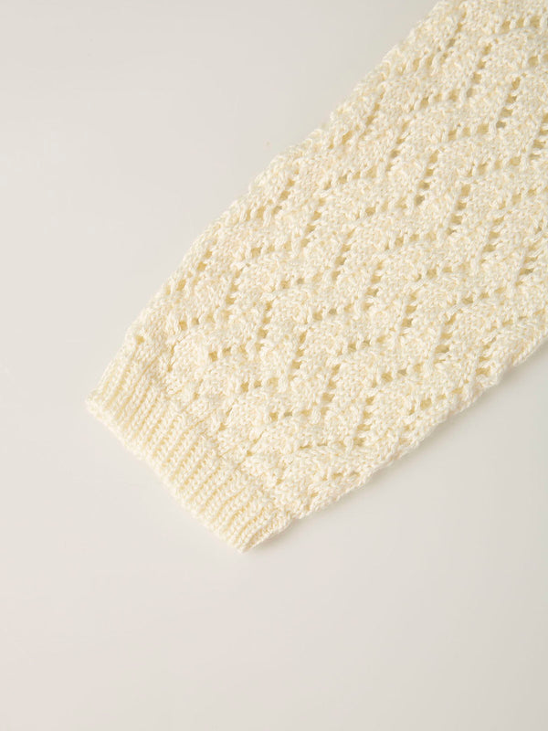 IVORY OPENWORK KNITTED JACKET