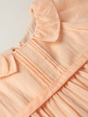 VESTIDO MAXI MANGAS BORDADAS ROSA