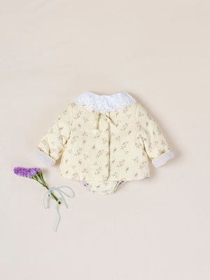 CREAM FLOWER PRINT PADDED JACKET