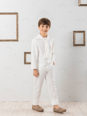 Traje de comunion marinero blanco puro