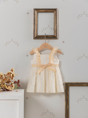 VESTIDO GASA POWERTY BORDADA BEIGE