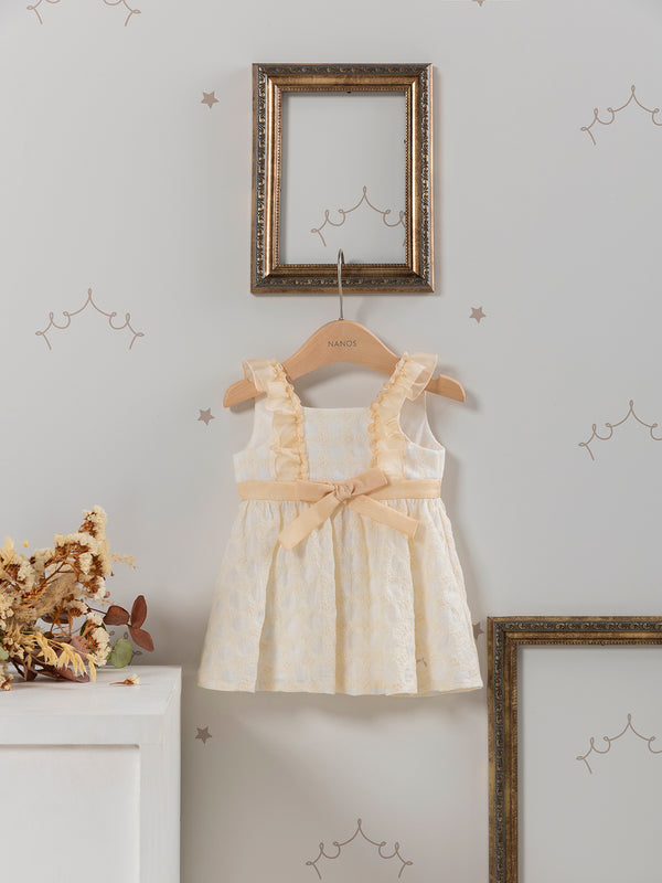 VESTIDO GASA POWERTY BORDADA BEIGE