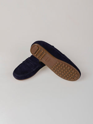 Mocasín serraje azul marino