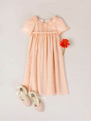 VESTIDO MAXI MANGAS BORDADAS ROSA