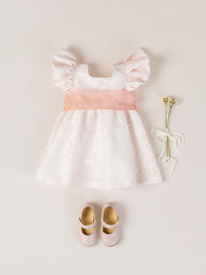 VESTIDO LAZO ESPALDA BLANCO ROTO