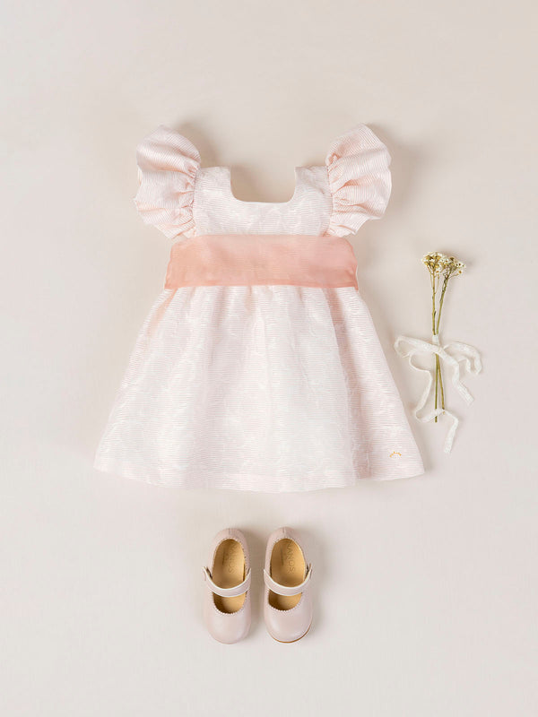 VESTIDO LAZO ESPALDA BLANCO ROTO