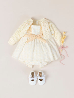 IVORY OPENWORK KNITTED JACKET