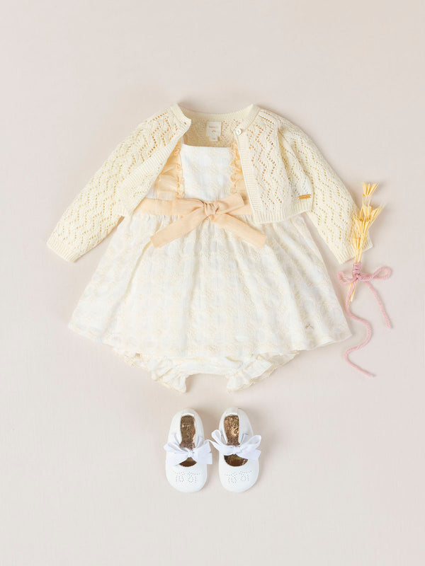 IVORY OPENWORK KNITTED JACKET