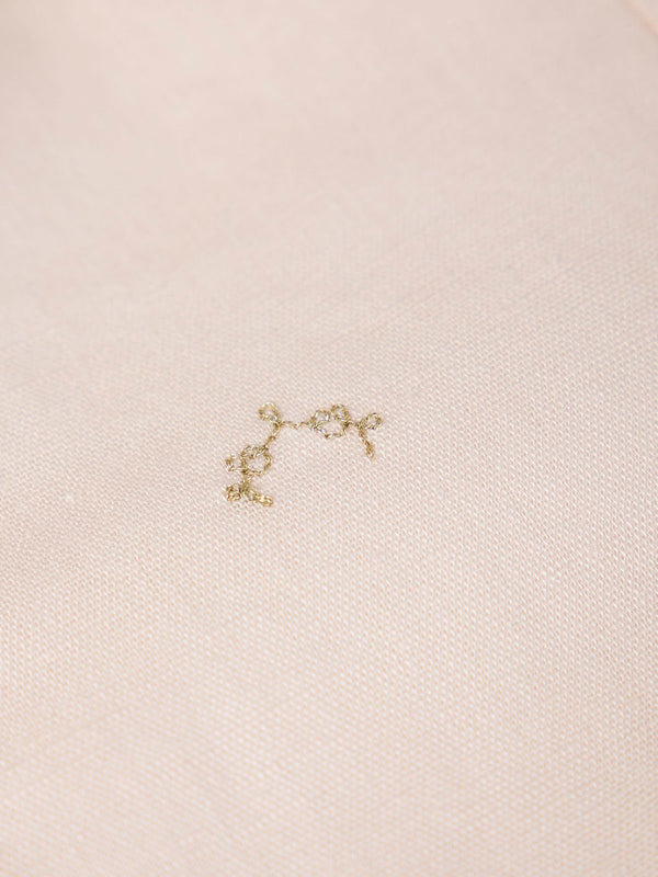 BEIGE LINEN AND COTTON SHIRT WITH MAO COLLAR