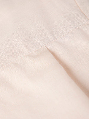 BEIGE LINEN AND COTTON SHIRT WITH MAO COLLAR