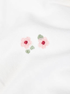 SWEATSHIRT WITH EMBROIDERY FLOWER AND APPLE BOW BEIGE