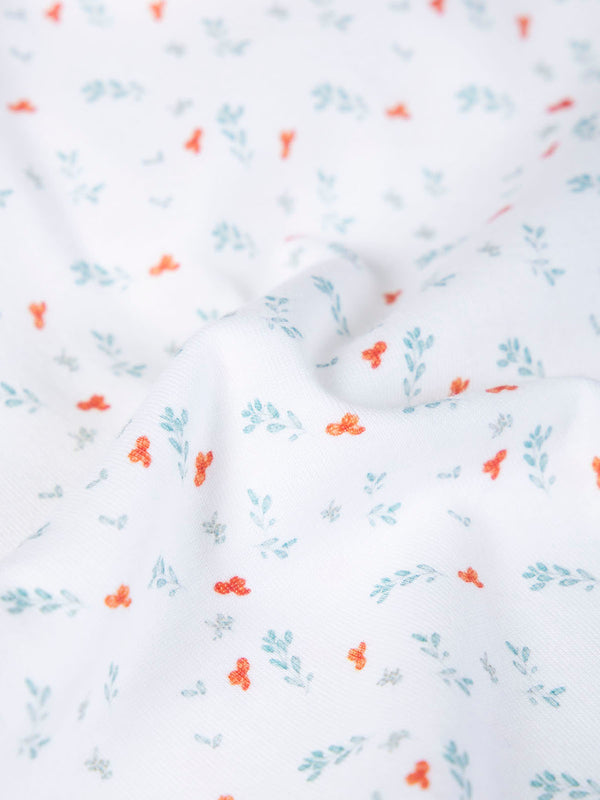 AOP SHORT SLEEVE BODYSUIT WITH PURE WHITE TWIG PRINT