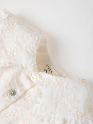 MAMELUCO SEDA BORDADA MAXI CUELLO MARFIL