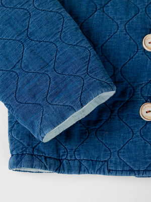 PADDED DENIM JACKET WITH BAMBULA LINING, MEDIUM BLUE