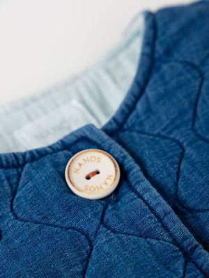 PADDED DENIM JACKET WITH BAMBULA LINING, MEDIUM BLUE