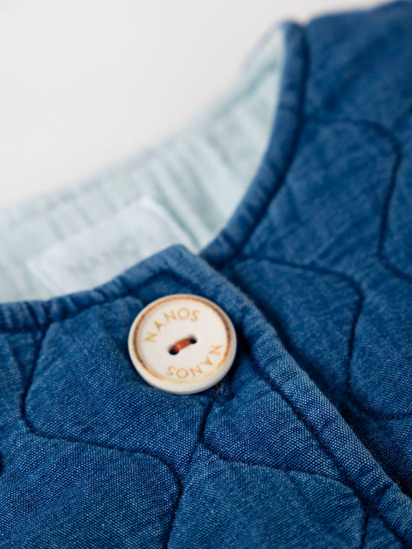 PADDED DENIM JACKET WITH BAMBULA LINING, MEDIUM BLUE