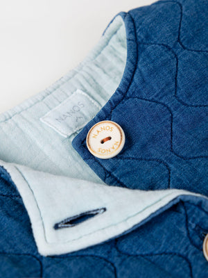 PADDED DENIM JACKET WITH BAMBULA LINING, MEDIUM BLUE