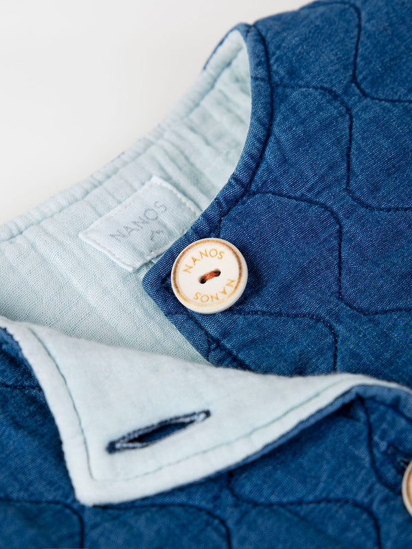 PADDED DENIM JACKET WITH BAMBULA LINING, MEDIUM BLUE