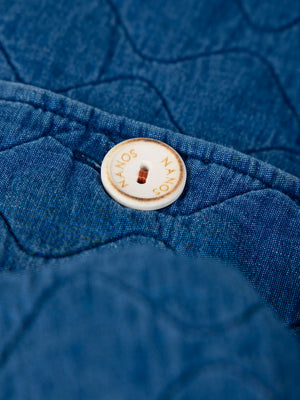 PADDED DENIM JACKET WITH BAMBULA LINING, MEDIUM BLUE